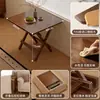 Mesa plegable de madera maciza, Mesa de comedor rectangular nueva, Mesa de comedor portátil para apartamentos pequeños, Mesa cuadrada, Mesa larga simple
