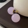 Pendientes de Bola de Gelatina Morada 2025 Nuevo Estilo Caliente Pendientes de Bola de Alta Gama para Mujer Pendientes de Diseño Sencillo de Nicho
