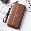 Nova Carteira Masculina Pu Multi-Slots para Cartão Casual Longa Bolsa Clutch de Grande Capacidade Porta-Moedas para Celular Grande Capacidade