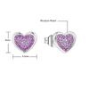 Pendientes de Plata S925 Zirconia Rosa Morada Pendientes de Corazón Lujo Accesible Versátiles Pendientes de Alta Gama para Niñas Suministro de Regalo Venta al por Mayor