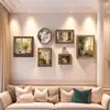 Pintura colgante francesa, pintura decorativa vintage americana, pintura de pared para fondo de sofá de sala de estar, pintura de nicho de estilo antiguo medio, pintura combinada para restaurante