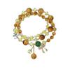 Pulseira de Três Círculos de Alta Qualidade com pingente de cristal de laço, pulseira de cristal austríaco feita à mão, pulseira de cristal colorida para mulheres