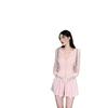 Traje Deportivo Dopamina para Mujer, Chica Dulce y Picante, Chaqueta Cardigan Elegante de Manga Larga, Conjunto de Dos Piezas con Shorts de Primavera