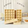 Cajas de exhibición y almacenamiento de madera tipo rejilla y cuadradas, ventas directas de fábrica, bandejas de escritorio y bandejas de cajón con múltiples compartimentos para cuentas