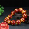 Pulsera de Arena de Rejalgar de Cristal Natural para Hombres y Mujeres Rojo y Amarillo Doble Mixto Cinabrio 8-16mm Venta al por Mayor
