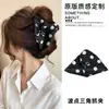 Pinza para el pelo grande triangular estilo Hepburn, Pinza de tiburón con forma de concha de satén francés para la parte trasera de la cabeza, Accesorio para el cabello de alta gama para mujer