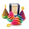 Árbol de Navidad de Gradiente Multicolor Impreso en 3D Juguete de Empuje Espiral Descompresión Divertida para el Hogar Adornos Decorativos de Alto Valor