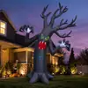 Árbol Fantasma Inflable de Halloween Decoración LED Iluminado Árbol Muerto Aterrador Modelo Inflable para Jardín Exterior Césped Fiesta Festividad