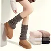 Calentadores de piernas gruesos con forro polar para mujer, Otoño e Invierno, Calcetines de tubo largo estilo japonés, Calentadores de piernas de forro polar de coral que no sueltan pelusa