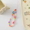 Cordón Cuadrado de Colores para Teléfono Móvil Cadena de Oso de Dibujos Animados para Teléfono Móvil Joyería para Funda de Teléfono Móvil DIY Joyería Colgante Hecha a Mano con Cuentas