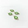 Vidro revestido de cobre 8*10mm oval malha de cristal superfície contas em forma de ovo haste de conexão dupla para pendurar acessórios para joias DIY