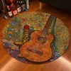 Alfombra Decorativa para Tienda de Música Guitarra Impresión 3D Terciopelo de Cristal Aislamiento Acústico y Resistente a Manchas Almohadilla para Batería Silla Giratoria para Estudio de Audio