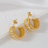 Aretes Transfronterizos de Alta Gama para Mujer Moda Ins Acero Inoxidable Twist Zirconia Electrochapados Geométricos Fabricante Venta al por Mayor