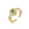 Aogu Suministro Transfronterizo Anillo Abierto Geométrico Retro con Forma de Gota de Agua para Mujer Cobre Chapado en Oro de 18K Joyería de Circonias Nuevo
