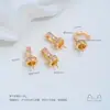 Cobre folheado a ouro 14K com incrustação de zircônia, design de folha em forma de diamante e corda, fecho pingente porta-contas com furo lateral, acessórios para joias DIY feitos à mão