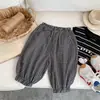 Calças de Xadrez de Comprimento Médio para Crianças Verão 2026 Novas Calças Casuais de Comprimento Médio para Meninos Calças Infantis Versáteis com Desenho Roupas de Verão para Bebê Repelente de Mosquitos