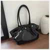 Bolsa de Ombro/Axila Moda Texturizada Estilo Coreano Grande Capacidade Plissada Retrô 2026 Nova Casual para Trabalho e Deslocamento