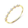 Anillo de plata de ley S925 bañado en oro de 14 quilates, con microcirconita ultrahermoso para mujer, lujo ligero con sensación de alta gama, extremadamente delgado, anillo de cola de comercio exterior estilo japonés