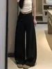 Pantalones casuales de pierna ancha, ajustados, de tiro alto, plisados, colección otoño 2026, corte holgado, favorecedores, con caída fluida, pierna recta, pantalones de traje cropped
