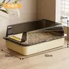 Bandeja para Gatos Extra Grande, Antisalpicaduras, Semicerrada, Antiolores, Estilo Abierto Nueva Bandeja para Gatos, Inodoro para Mascotas, Caja de Arena Extra Grande