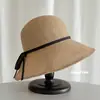 El Sombrero Perfecto para Caras Cuadradas y Redondas~ Sombrero de Pescador con Lazo Estilo Japonés para Mujer, Plegable con Protección Solar y Ala Ancha para Uso en la Playa en Verano