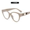 Nuevas Gafas Planas Cambia Color Celebridad Cibernética Ojo de Gato Marco Grande Xiaoxiangjia Marco de Gafas Antiazul Perla Amor Estilo Coreano para Mujer