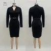 Vestido Elegante Estilo Francés de Manga Larga Transfronterizo Europeo y Americano 2026 Otoño Ceñido a la Cintura que Resalta las Caderas Delgado Nuevo para Mujer