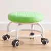 Taburete Pequeño Giratorio para Uso Doméstico, Banco Pequeño con Ruedas, Taburete Bajo para Apartamentos de Alquiler, Taburete Redondo de Ahorro de Espacio de Moda