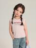 Pudding Camiseta Regata Casual com Estampa de Carta de Menina Haru 2025 Novo Verão Infantil Confortável Moda Sem Mangas