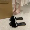 Sandalias Antideslizantes de Moda Versátiles 2026 Nuevo Estilo de Verano Sandalias de Deslizamiento con Suela Suave Estilo Hada de Perlas para Mujeres Uso en Exteriores