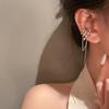 Brinco de Orelha Pérola Cravejada de Diamantes com Borla Única Sem Piercing Brincos Femininos 2025 Novos Brincos da Moda e de Alta Qualidade