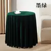 Toalha de Mesa Redonda de Veludo Dourado Casamento Vermelho Doméstica Flanela Cor Sólida Redonda Tecido Americano Verde Escuro Mesa de Chá Toalha de Mesa