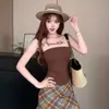 5679 # Nuevo estilo de camisola ajustada para mujer con inserciones de malla de rayón, diseño estampado en caliente y copas incorporadas