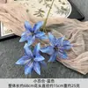 Flores de Lirio Artificiales Realistas con 3 Cabezas Impresas al por Mayor para Bodas, Flores Artificiales de Alta Gama para Arreglos de Pasillo y Decoraciones de Arcos, Transfronterizo
