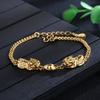 Pulseira Pixiu Nova Moda Retrô Feminina Folheada a Ouro 24K Simples Criativa Yuanbao Pulseira Feminina Ajustável