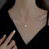 Collar de Zirconia Cadena para Clavícula de Mujer Joyería de Lujo Ligero Collar de Nicho Colgante Regalo de Cumpleaños para Novia 2022 Nuevo