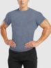 Camiseta de manga corta con cuello redondo de secado rápido para hombre, ropa de entrenamiento de baloncesto, ropa deportiva para correr y fitness, de verano, transfronteriza, europea y americana.