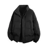 Chaqueta de Algodón Gruesa para Hombre Nueva de Invierno 2026, Abrigo Estilo Coreano para Pareja con Cuello Alto, Color Sólido, Cálido, Corte Holgado, Chaqueta Acolchada