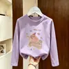 Camiseta de manga larga de algodón puro para niñas, top casual, camisa básica elegante para niños, adecuada para niños mayores, colección primavera y otoño 2026