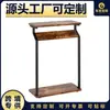 Mesa Auxiliar Redonda Minimalista con Estante de Almacenamiento Mesa Auxiliar para Sofá de Sala de Estar Retro Escandinava Mesa Redonda Pequeña Balcón Mesa de Centro Pequeña