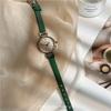 Relógio Digital Redondo Pequeno Retrô Marrom Simples Elegante Nicho Luxo Leve Artístico com Pulseira Quartzo Feminino