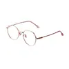 Armazón para Gafas de Miopía Redondo Liso Ultraligero para Mujer, Anti-Luz Azul, Estilo Coreano Estudiante, Gafas Planas de Moda Casual para Protección Ocular