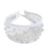 Moda Europea y Americana Elegante Diadema de Malla de Ala Ancha Perla Barroca Resistente Diadema Elegante Retro para Salir Fijador de Cabello para Mujeres