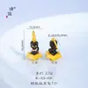 Tienda de Oro Puzuo Mismo Estilo Arena Dorada Accesorios DIY Colgante de Gato Negro Pequeño Cadena para Clavícula Dulce y Fresca para Mujeres