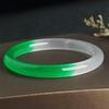 Pulsera Esmeralda Pulsera de Jade Verde Yang Color Hielo Flor Flotante Pulsera de Jade Mitad Verde Mitad Blanco Pulsera de Cuarcita Pulsera de Jade