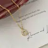 Colar de prata de lei S925 com pingente de rosquinha cravejada de diamantes para mulheres, estilo japonês, design de nicho de alta qualidade, corrente para clavícula, popular no Xiaohongshu