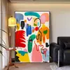 Pintura de Parede Pendurada no Chão para Sala de Estar Abstrata Americana Pintura Colorida Arte de Nicho Pintura Decorativa para Parede de Fundo de Sofá Mural com Senso de Alto Padrão