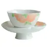 Liquidación Gangas Taza de Té Rosa Melocotón Pintada a Mano Bajo Esmalte Taza de Maestro Taza Alta en Forma de Flor Taza de Té Taza de Invitado Posavasos