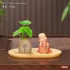 Decoración para el hogar, figuras de monjes estilo Zen, pequeñas estatuas de Buda, decoraciones para sala de estar y oficina, adornos para mesa de centro, jarrones de cerámica, paisajes en miniatura