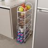Estante de Almacenamiento de Cocina con Ruedas, Carro de Almacenamiento de Snacks Multicapa Removible de Pie, Gabinete de Almacenamiento Doméstico Estrecho para Ranuras
